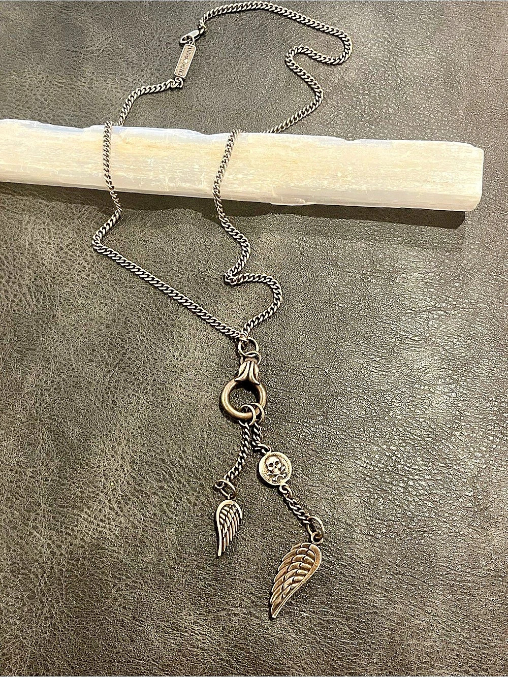 King Baby Studio 925 Silver Double Wing Drop Necklace